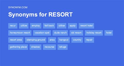 to resort to synonym|RESORT (TO) Synonyms: 43 Similar and Opposite Words.